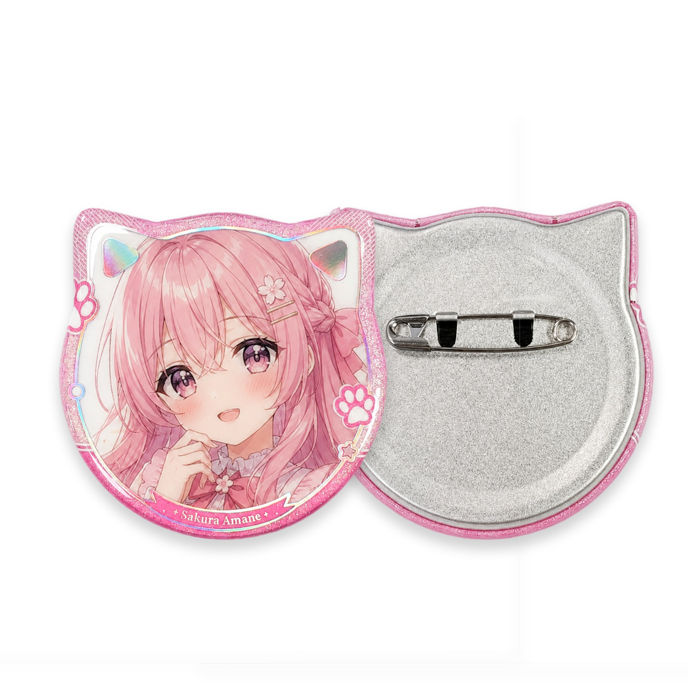 Customized double-flash Ba Ji, gold-embossed laser Ba Ji anime merchandise, Gu Zi Gu Mei 2D tinplate badges