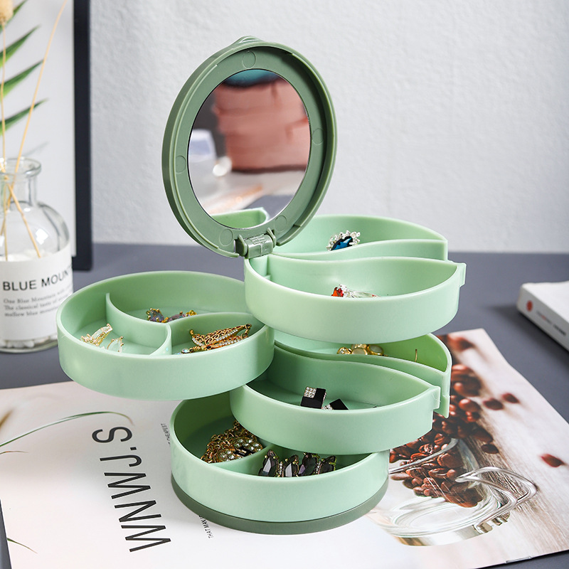 【 Original Manufacturer 】 Multi-layer rotating jewelry storage box, compartmentalized jewelry earrings, necklaces, dust-proof jewelry box
