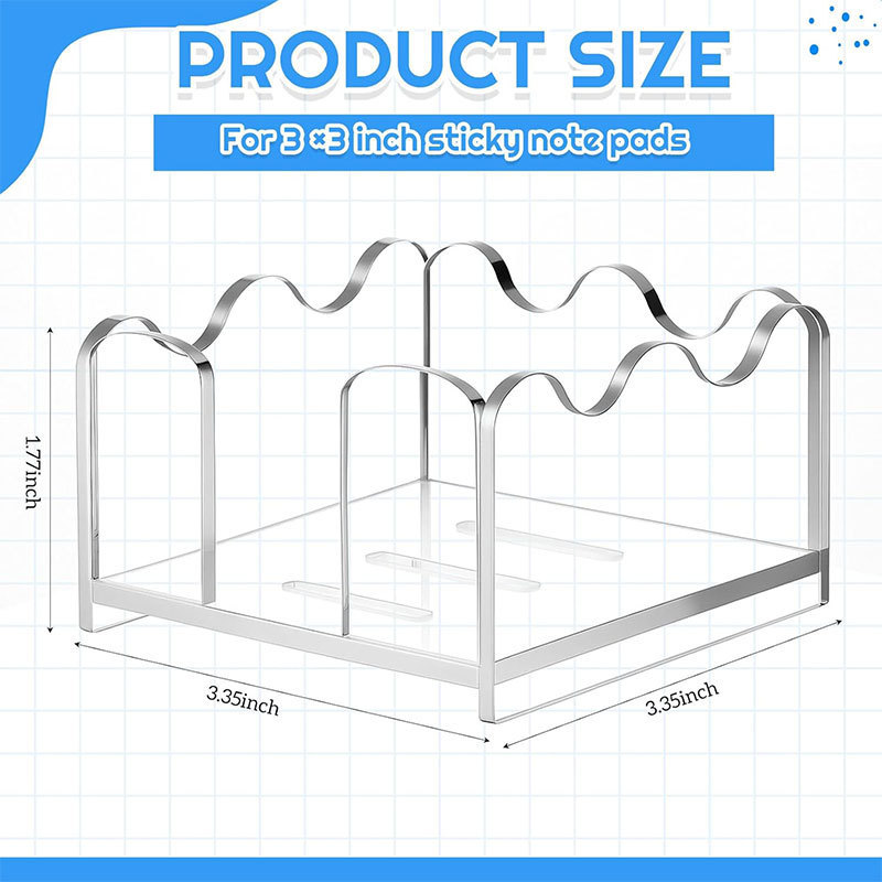 Cross-border exclusive transparent acrylic sticky note box, desktop sticky note storage seat, popular acrylic sticky note box for foreign trade
