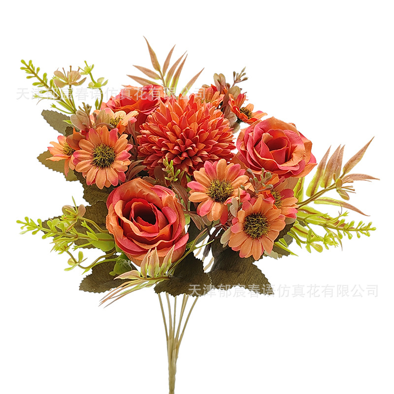 DD Rose flower home decoration, simulated silk flower coffee table, TV cabinet, silk flower wedding scene arrangement, flower arrangement