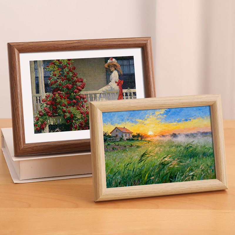 New wooden photo frame stand with empty frame and arc, 6-inch photo wall puzzle piece, 7-inch and 8-inch a4 picture frame diy wholesale