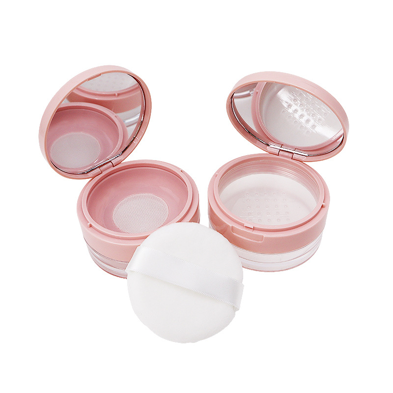 20g powder box with mirror and elastic net. Two types of cosmetics are available for selection. Box, empty box, loose powder box, packaging material, powder puff